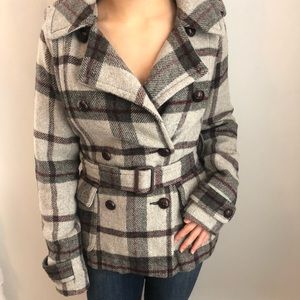 Plaid peacoat